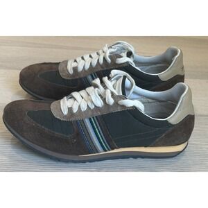 Paul‎ Smith Brown Leather Suede Trainers Sneakers Signature Stripe - Size UK 7